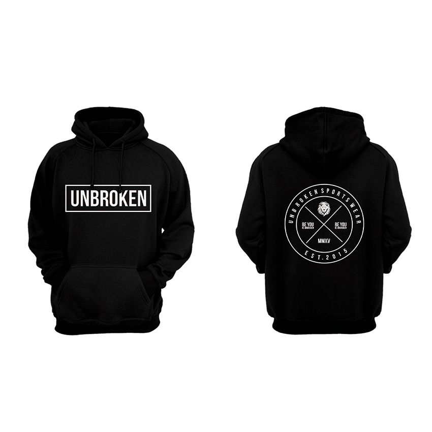 Hoodie Unbroken Circle black - Unbroken Sports Wear 