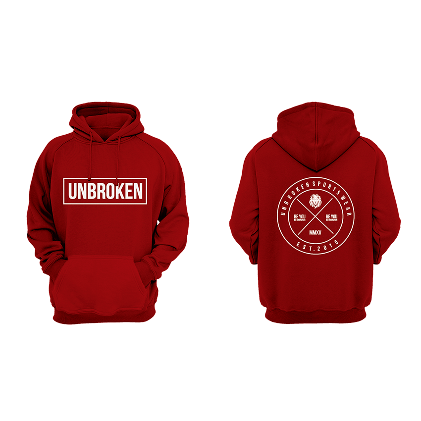 Hoodie Unbroken Circle red - Unbroken Sports Wear 